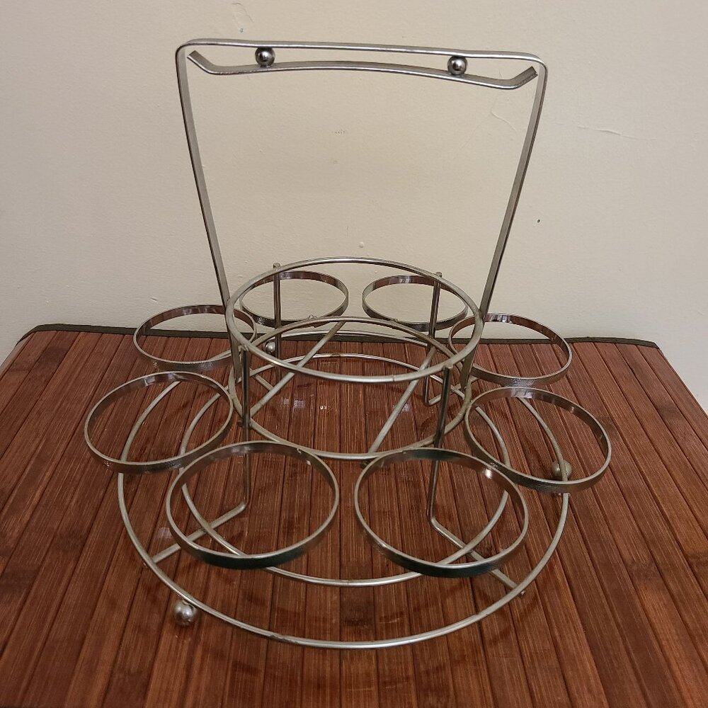 MCM Dorothy Thorpe Style Silver Fade Cocktail (8) Glasses/ Caddy/ Ice Bucket - Picture 3 of 12